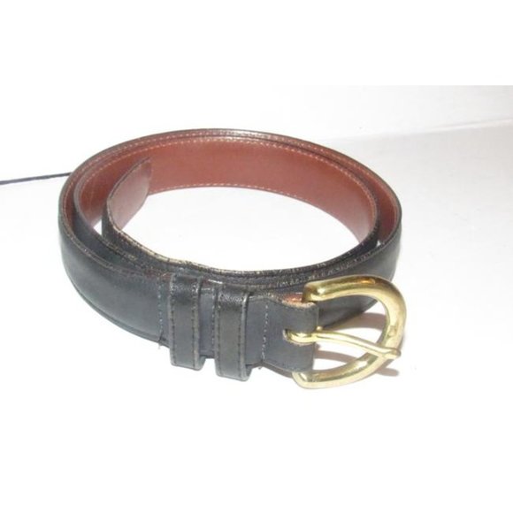 Coach Vintage Navy Leather & Brass Buckle Belt main image 3